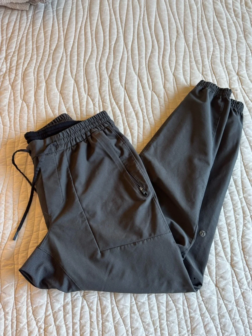 Lululemon License to Train Joggers in a textured graphite grey fabric